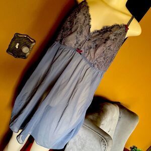 Lane Bryant bra slip chemise Babydoll nightgown grey